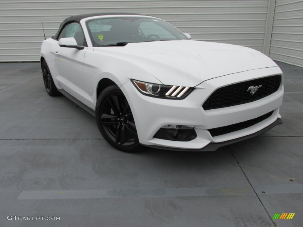 2015 Mustang EcoBoost Premium Convertible - Oxford White / Ebony photo #2