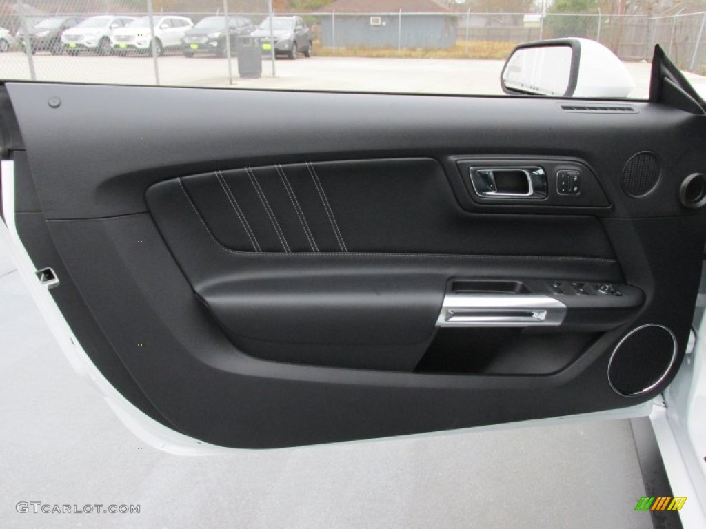 2015 Ford Mustang EcoBoost Premium Convertible Ebony Door Panel Photo #100896760