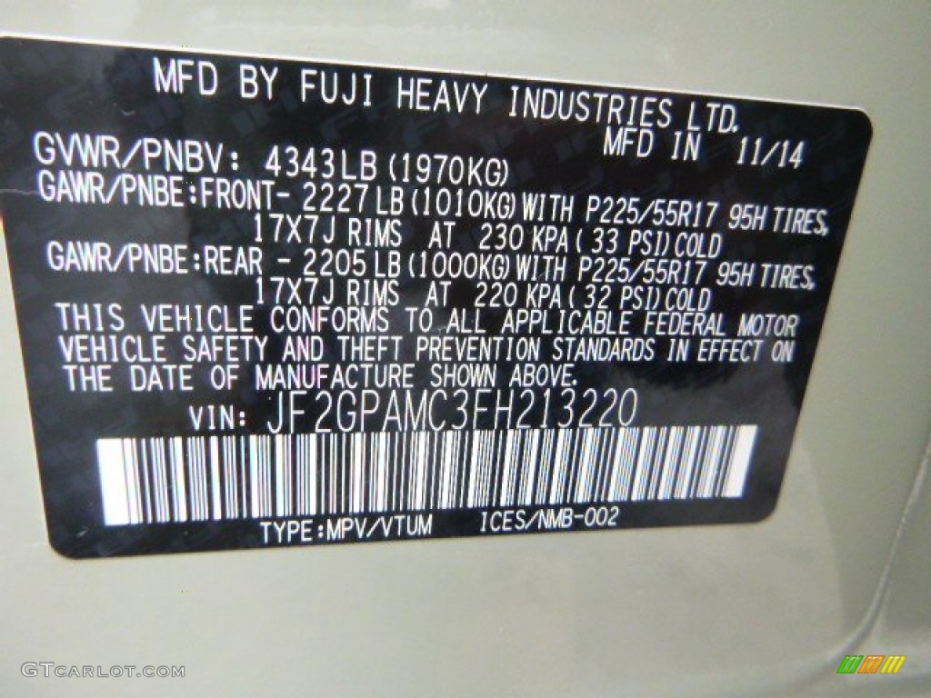 2015 XV Crosstrek 2.0i Limited - Desert Khaki / Black photo #16