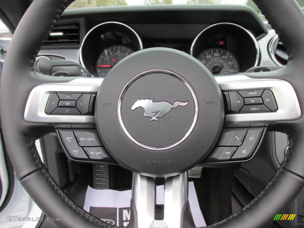 2015 Mustang EcoBoost Premium Convertible - Oxford White / Ebony photo #27
