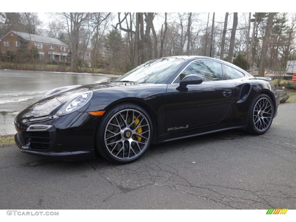 Basalt Black Metallic 2014 Porsche 911 Turbo S Coupe Exterior Photo #100897225