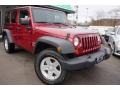 2012 Deep Cherry Red Crystal Pearl Jeep Wrangler Unlimited Sport 4x4  photo #2