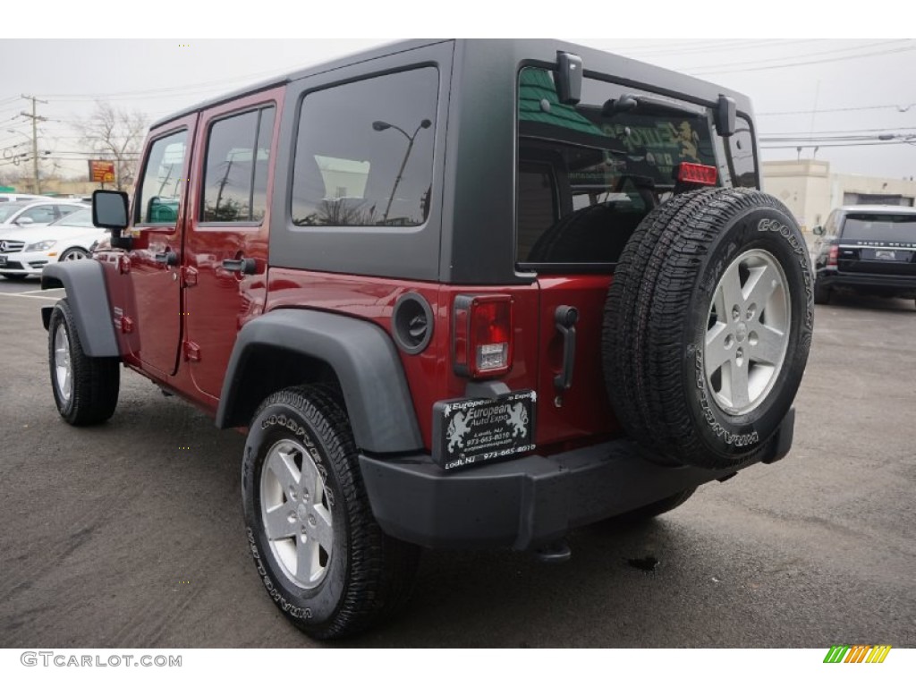 2012 Wrangler Unlimited Sport 4x4 - Deep Cherry Red Crystal Pearl / Black photo #4