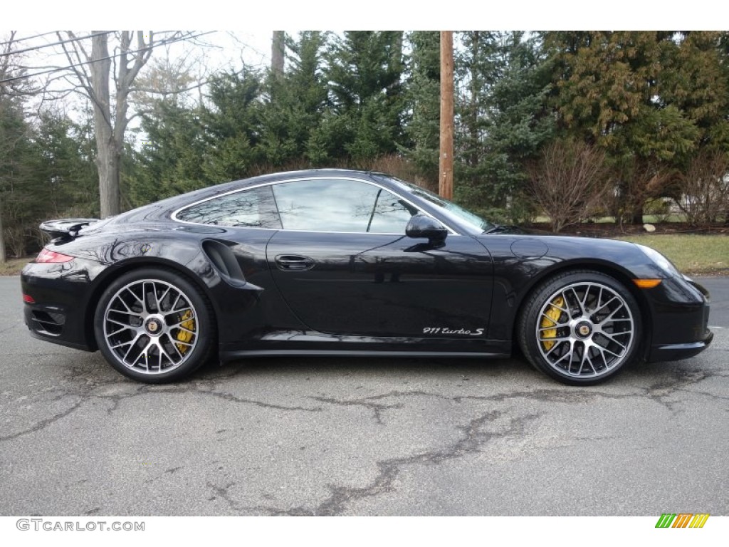 Basalt Black Metallic 2014 Porsche 911 Turbo S Coupe Exterior Photo #100897357