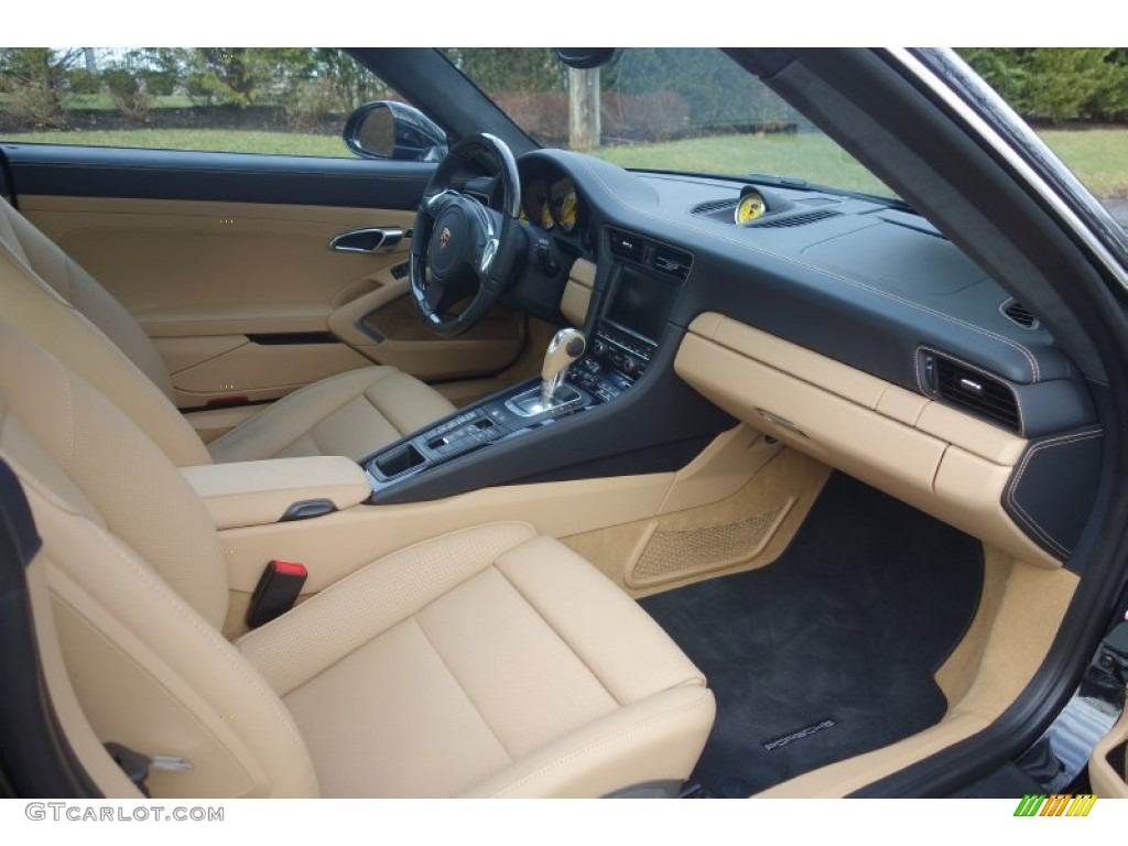 Black/Luxor Beige Interior 2014 Porsche 911 Turbo S Coupe Photo #100897504