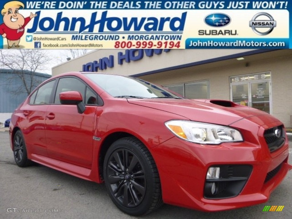 2015 WRX Premium - Lightning Red / Carbon Black photo #1