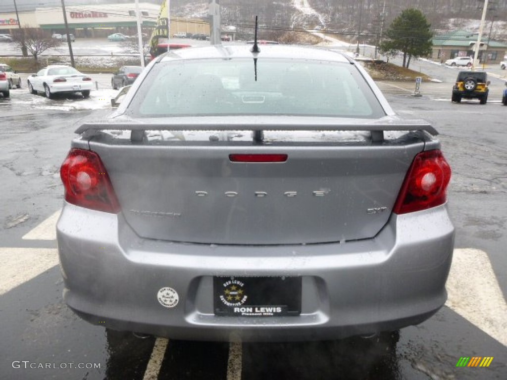 2013 Avenger SXT V6 - Billet Silver Metallic / Black/Red photo #4