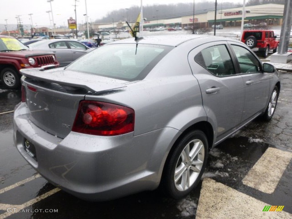 2013 Avenger SXT V6 - Billet Silver Metallic / Black/Red photo #5