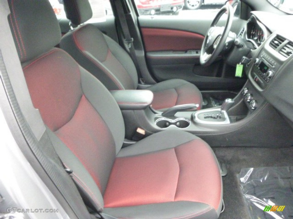 2013 Avenger SXT V6 - Billet Silver Metallic / Black/Red photo #10