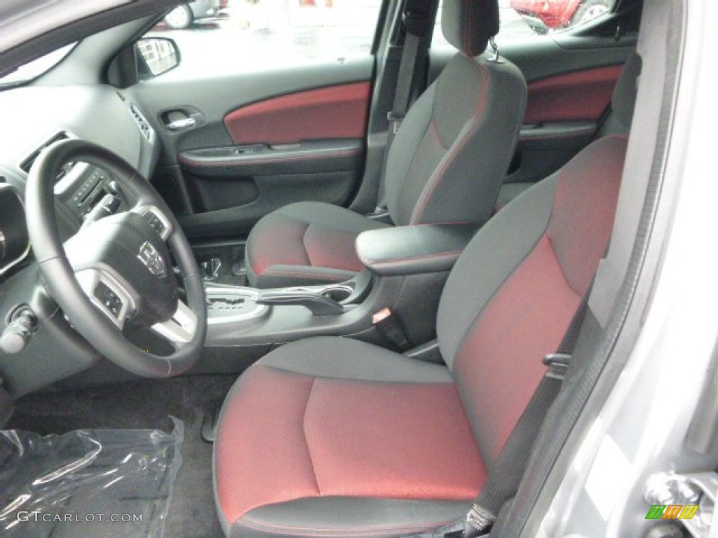 2013 Avenger SXT V6 - Billet Silver Metallic / Black/Red photo #14