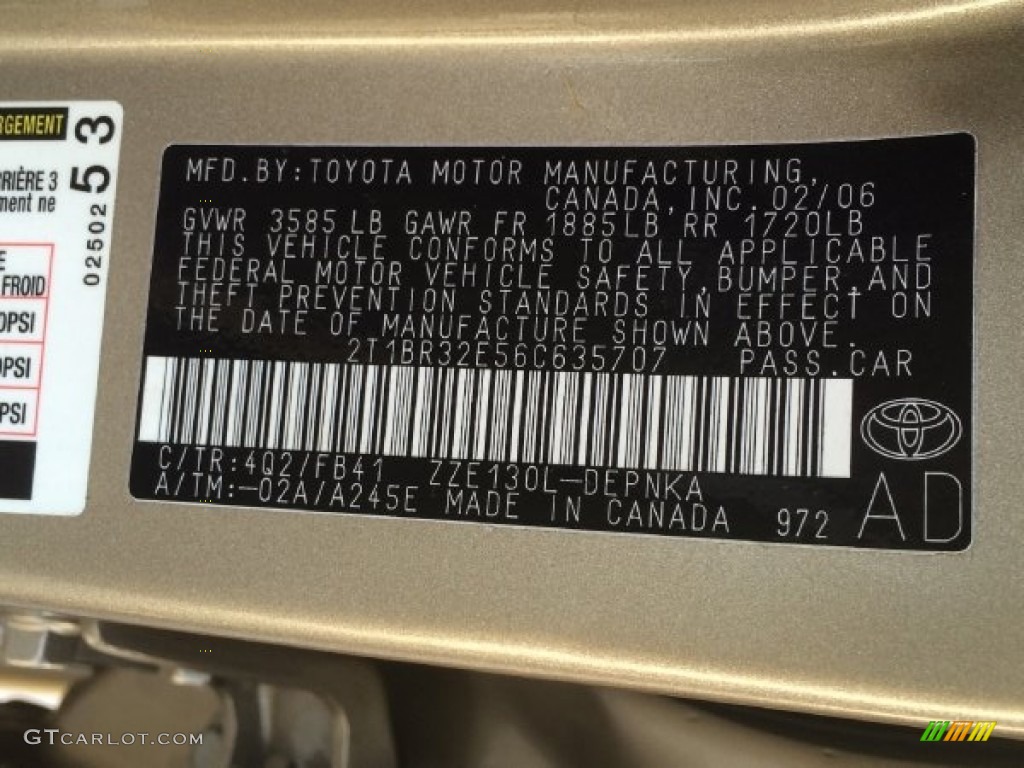 2006 Corolla CE - Desert Sand Mica / Beige photo #4