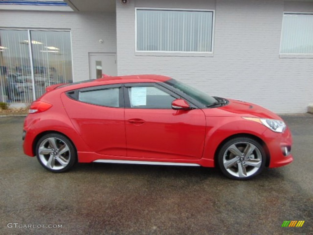 2014 Veloster Turbo - Boston Red / Black photo #2