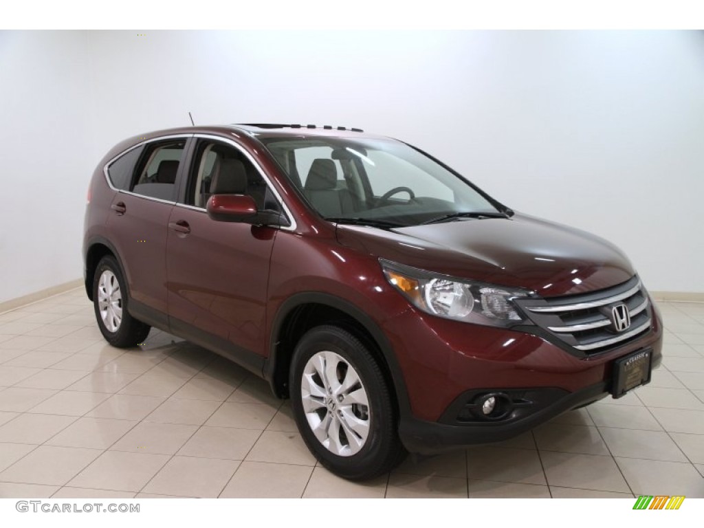 2012 CR-V EX 4WD - Basque Red Pearl II / Gray photo #1