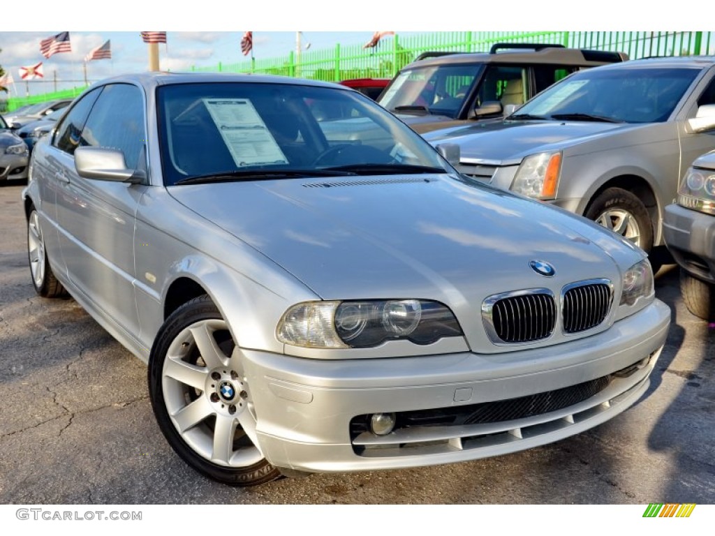 2001 3 Series 325i Coupe - Titanium Silver Metallic / Grey photo #1