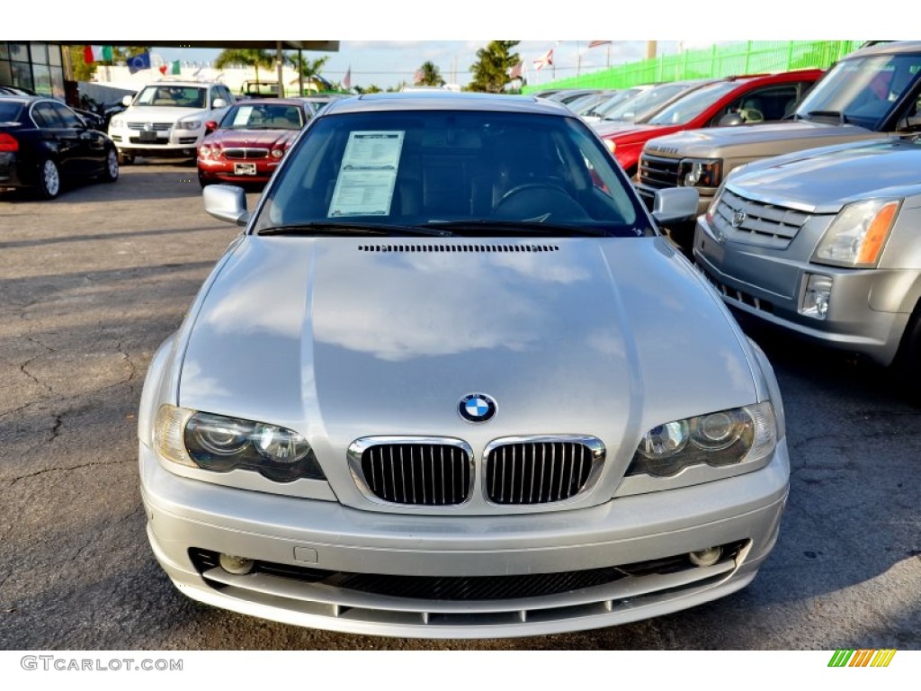 2001 3 Series 325i Coupe - Titanium Silver Metallic / Grey photo #2