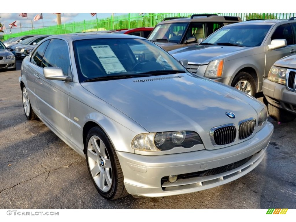 2001 3 Series 325i Coupe - Titanium Silver Metallic / Grey photo #3