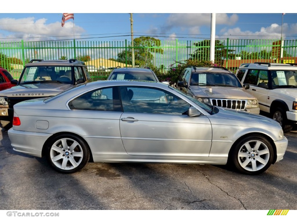 2001 3 Series 325i Coupe - Titanium Silver Metallic / Grey photo #6