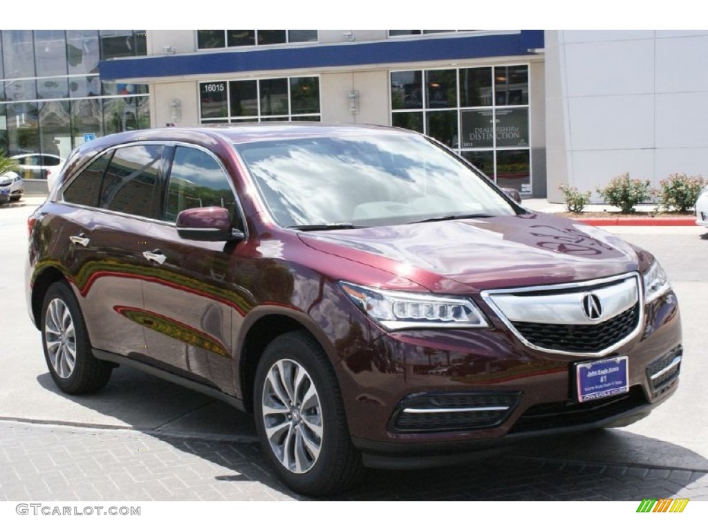 2015 MDX SH-AWD Technology - Dark Cherry Pearl / Parchment photo #2