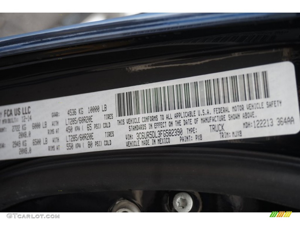 2015 2500 Color Code PX8 for Black Photo #100925264
