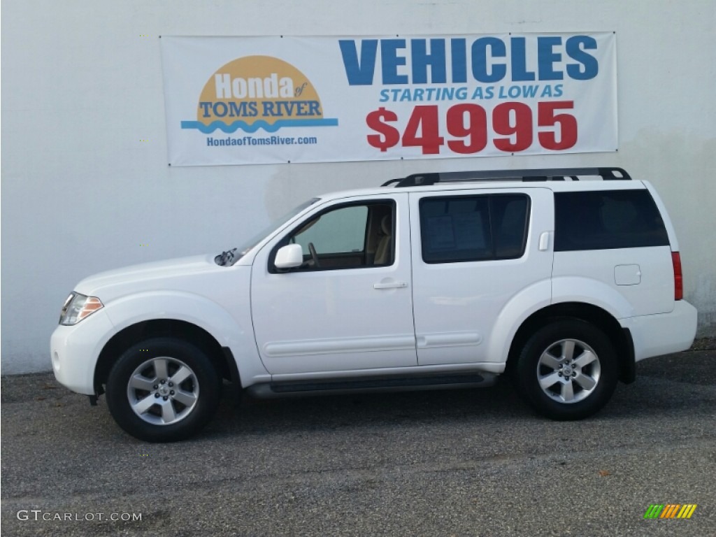 2008 Pathfinder SE 4x4 - White Frost / Cafe Latte photo #5