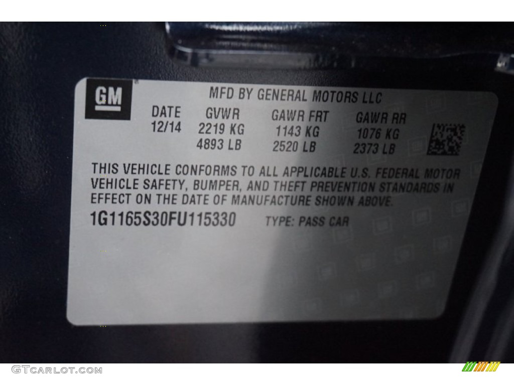 2015 Impala LTZ - Blue Velvet Metallic / Jet Black photo #18