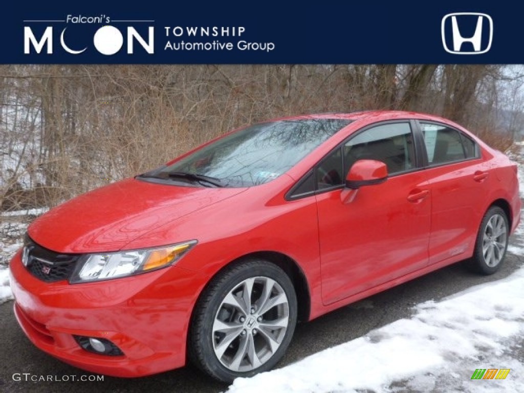 2012 Civic Si Sedan - Rallye Red / Black photo #1