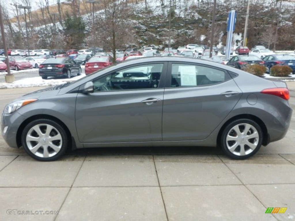 2012 Elantra Limited - Harbor Gray Metallic / Black photo #9
