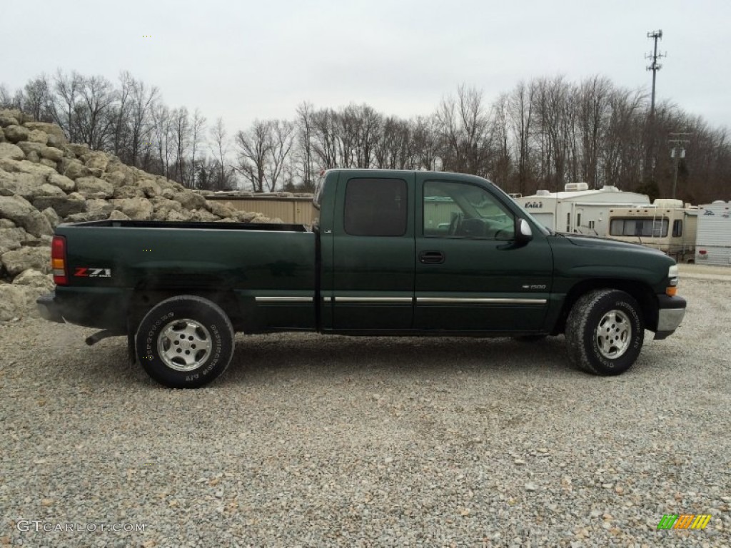 2001 Silverado 1500 LS Extended Cab 4x4 - Forest Green Metallic / Tan photo #21