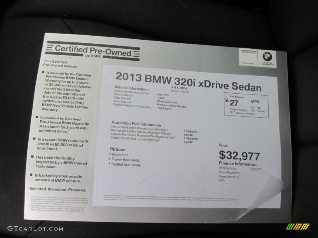 2013 3 Series 320i xDrive Sedan - Melbourne Red Metallic / Black photo #12