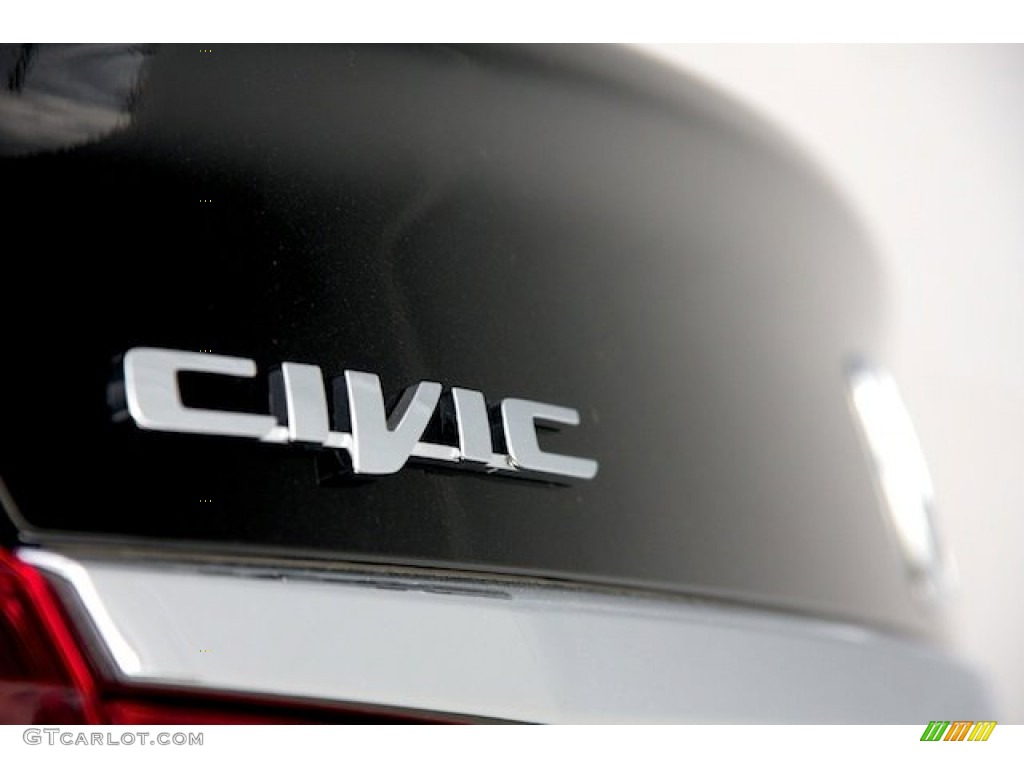 2015 Civic LX Sedan - Crystal Black Pearl / Gray photo #4