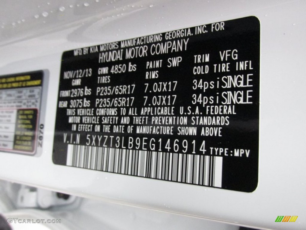 2014 Santa Fe Sport FWD - Frost White Pearl / Gray photo #44