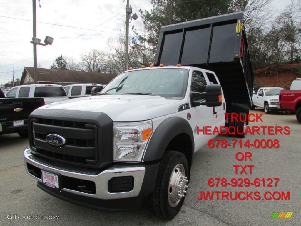 2015 F450 Super Duty XL Crew Cab Dump Truck 4x4 - Oxford White / Steel photo #1