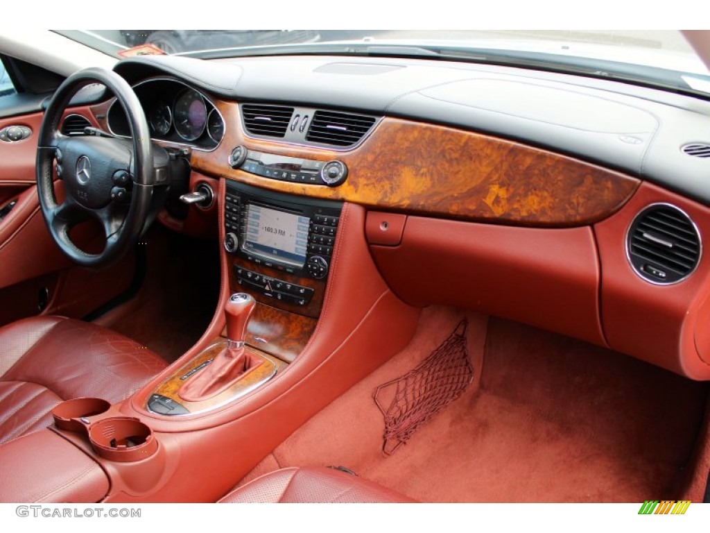 2006 Mercedes-Benz CLS 500 Sunset Red Dashboard Photo #100956545