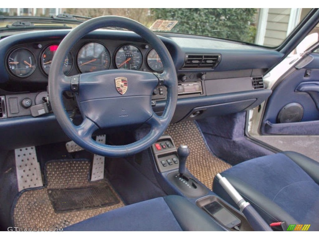 Midnight Blue Interior 1995 Porsche 911 Carrera Coupe Photo #100957445