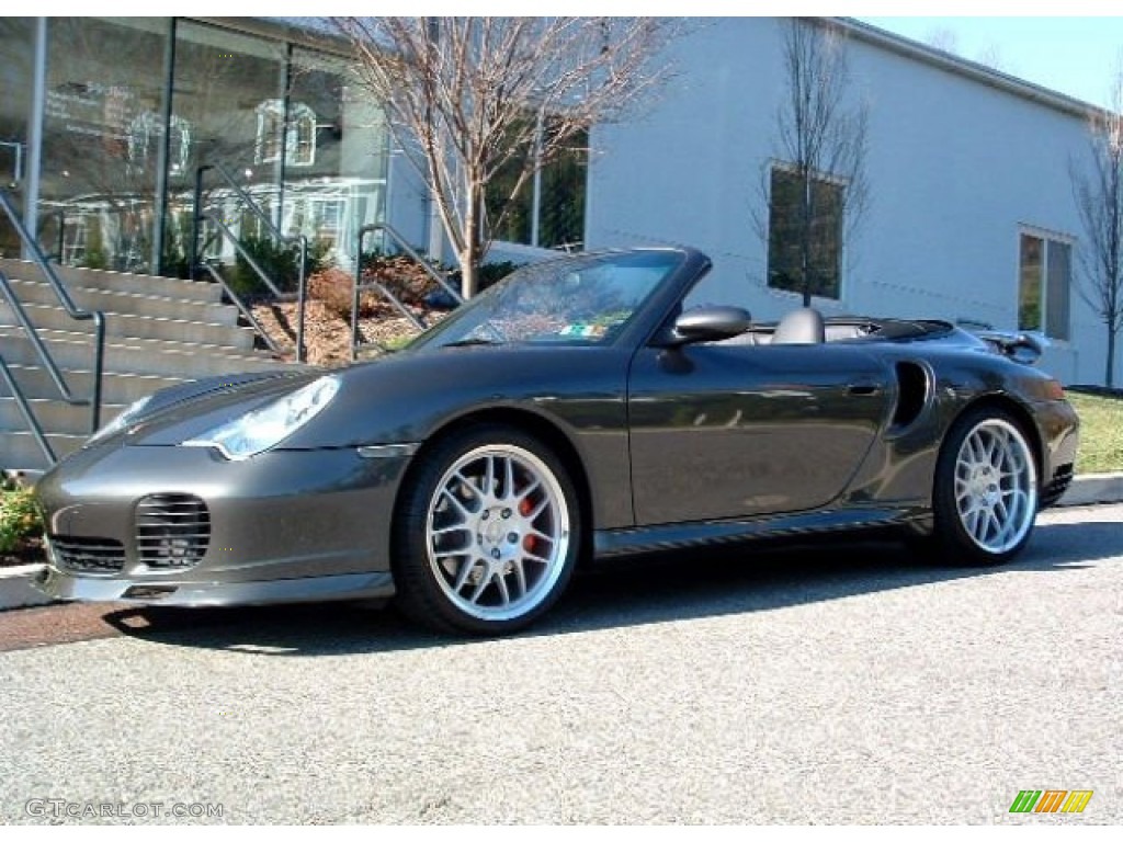 2004 911 Turbo Cabriolet - Slate Grey Metallic / Black photo #6
