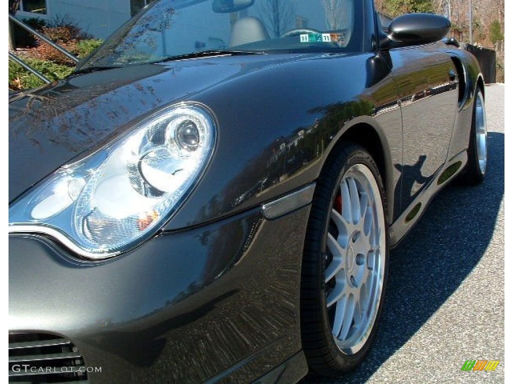 2004 911 Turbo Cabriolet - Slate Grey Metallic / Black photo #8