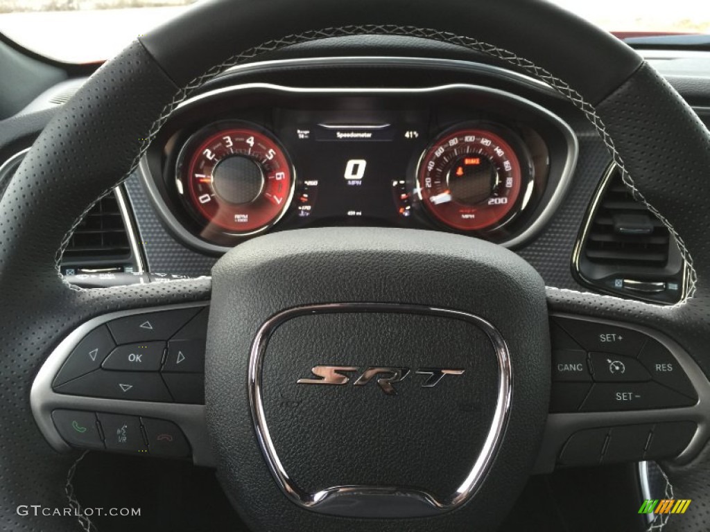 2015 Dodge Challenger SRT Hellcat Black Steering Wheel Photo #100961161