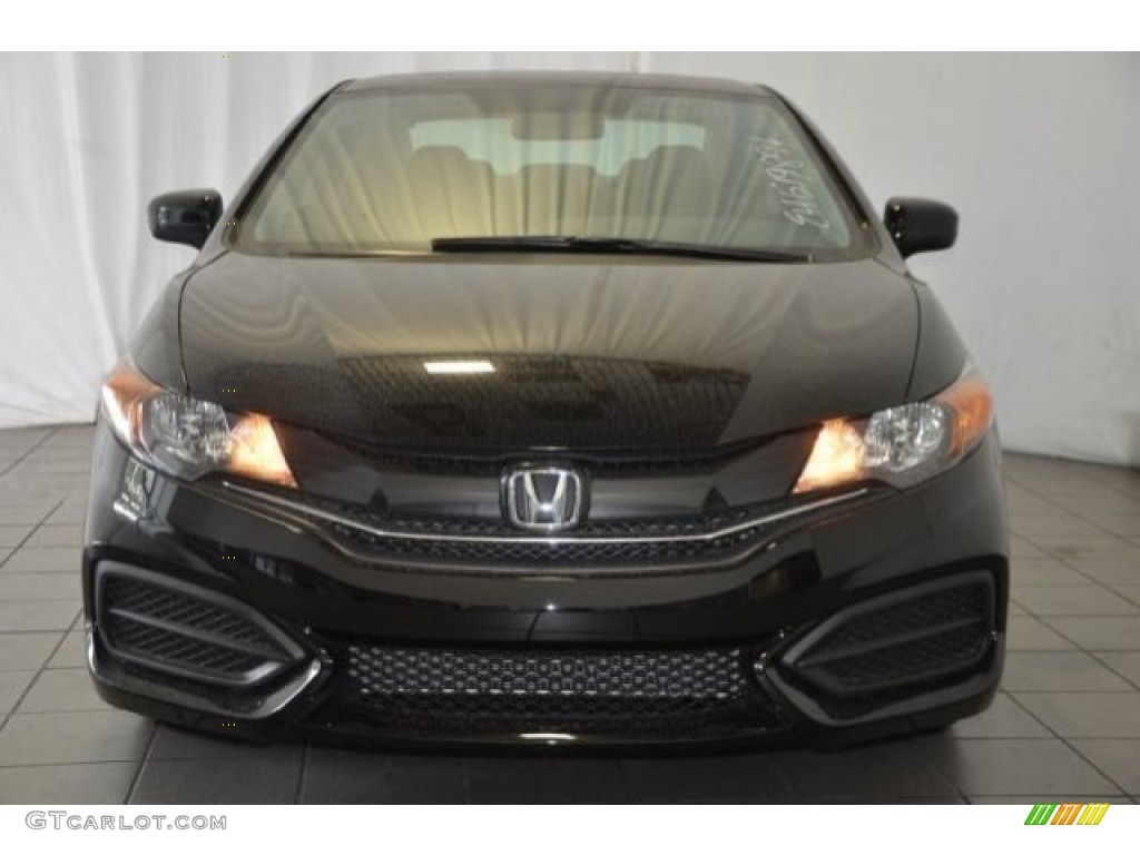 2015 Civic LX Coupe - Crystal Black Pearl / Gray photo #2