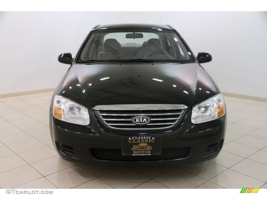 2008 Spectra EX Sedan - Black / Gray photo #2