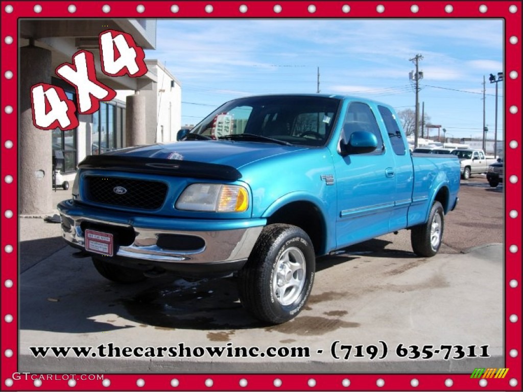 1998 F150 XLT SuperCab 4x4 - Teal Metallic / Medium Graphite photo #1