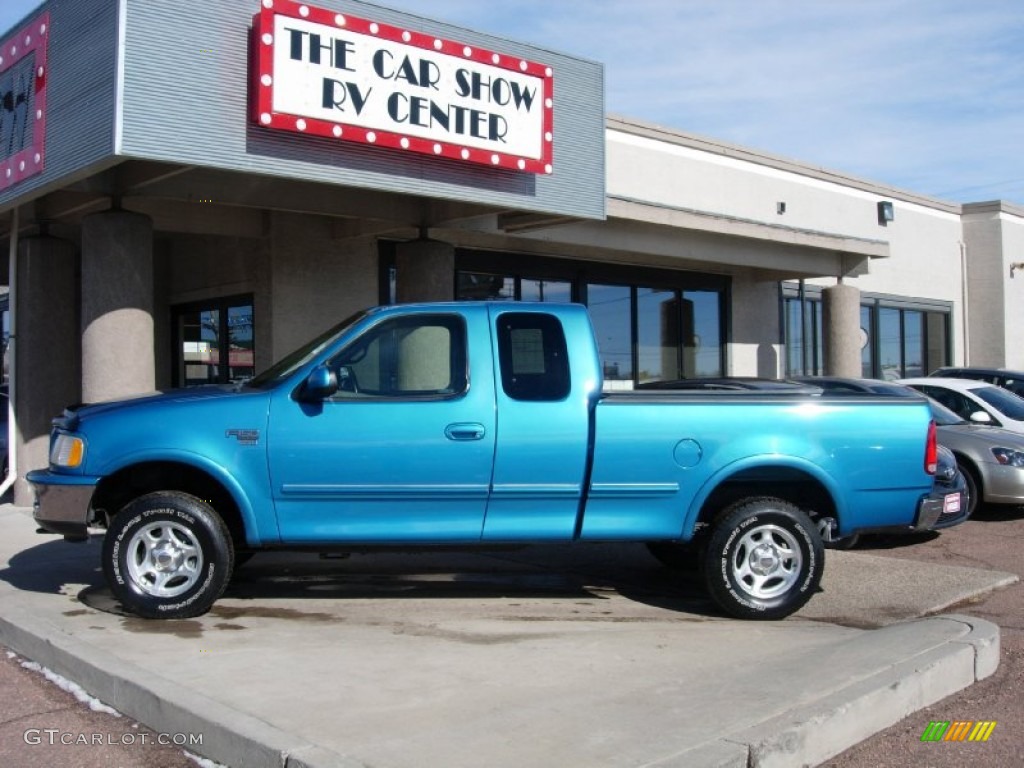 1998 F150 XLT SuperCab 4x4 - Teal Metallic / Medium Graphite photo #2