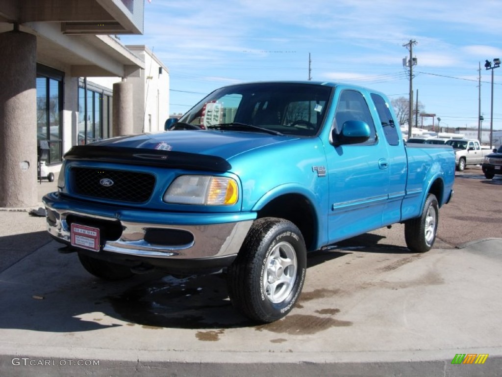 1998 F150 XLT SuperCab 4x4 - Teal Metallic / Medium Graphite photo #13