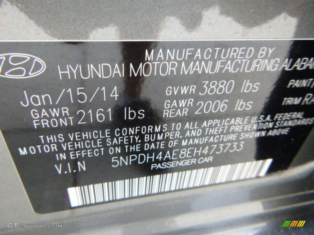 2014 Elantra SE Sedan - Titanium Gray Metallic / Gray photo #24