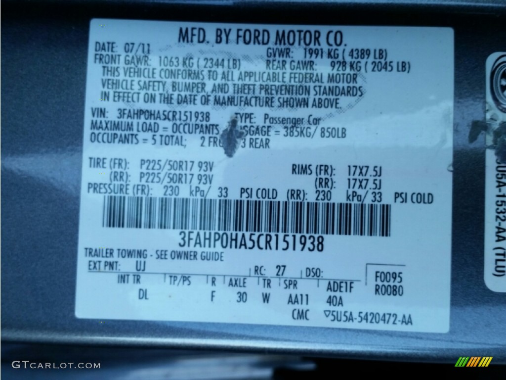 2012 Fusion SE - Sterling Grey Metallic / Medium Light Stone photo #17