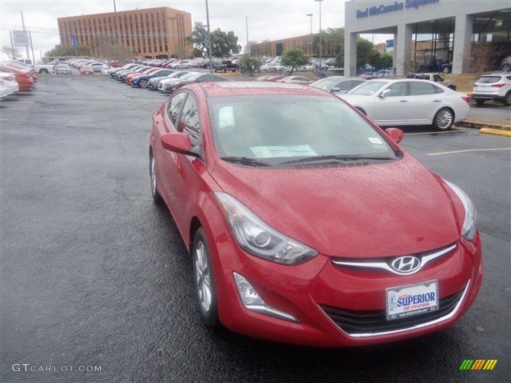 2015 Elantra SE Sedan - Geranium Red / Black photo #1