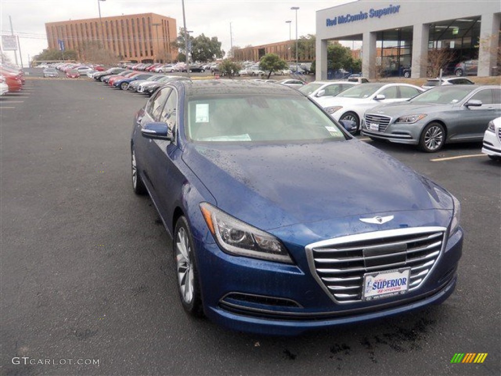 2015 Genesis 3.8 Sedan - Ibiza Blue / Ivory photo #1