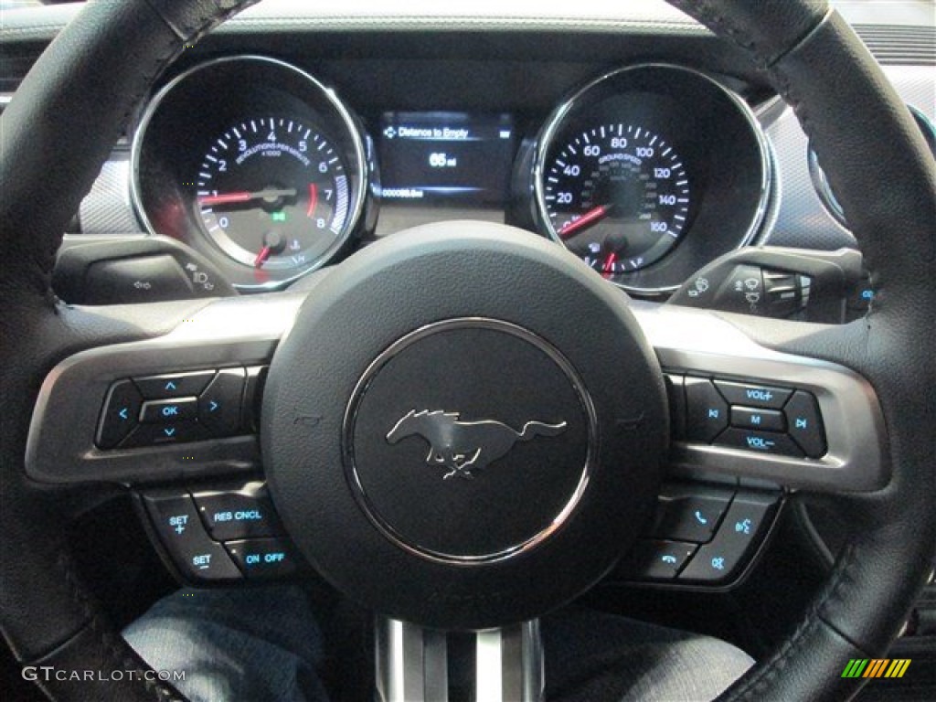 2015 Ford Mustang GT Coupe Ebony Steering Wheel Photo #100991417