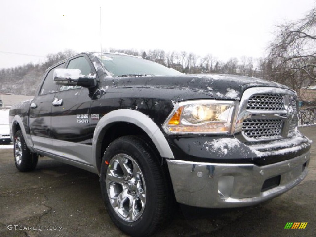 2015 1500 Laramie Crew Cab 4x4 - Black / Black photo #8