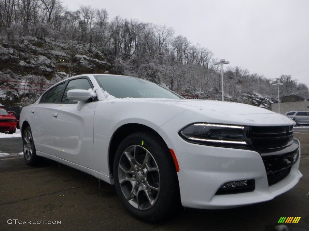 2015 Charger SXT AWD - Bright White / Black/Ruby Red photo #7
