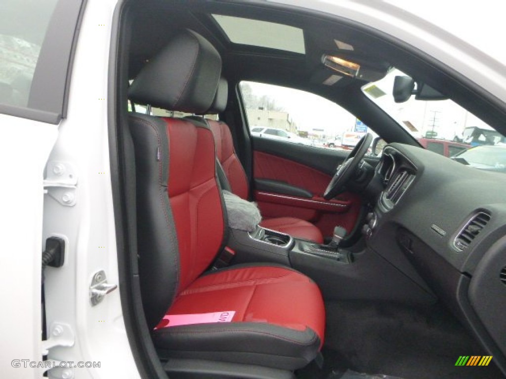Black/Ruby Red Interior 2015 Dodge Charger SXT AWD Photo #101011958
